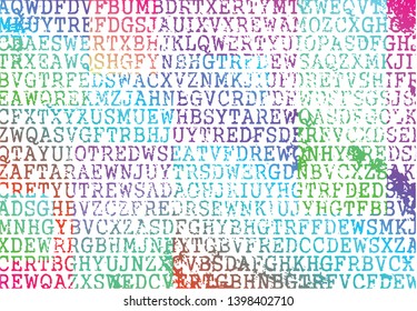 Card, cover and background with creative interpretation of letters and colors.
