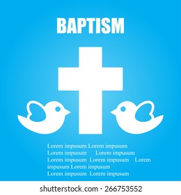 Card, cover, baptism, vector illustration