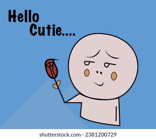 Card cover hello cutie vector
