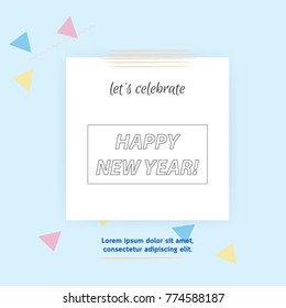 Card cover for party, celebration, event. Modern minimal style background.