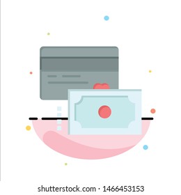Card, Credit, Payment, Money Abstract Flat Color Icon Template. Vector Icon Template background