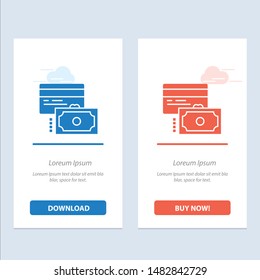 Card, Credit, Payment, Money  Blue and Red Download and Buy Now web Widget Card Template