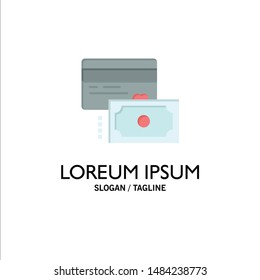 Card, Credit, Payment, Money Business Logo Template. Flat Color. Vector Icon Template background