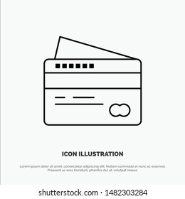 Card, Credit, Payment, Pay Vector Line Icon