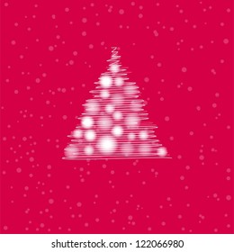 card with cristmas tree.  layered vector. Eps10