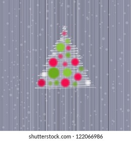 card with cristmas tree.  layered vector. Eps10