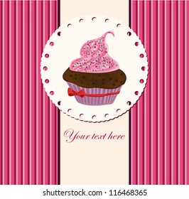 card with cup cake