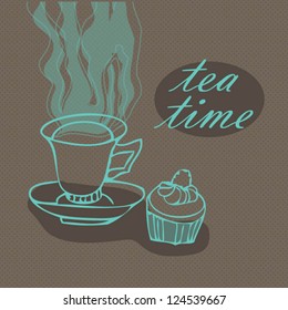 card with cup and cake