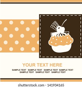 card with cup cake. vector illustration