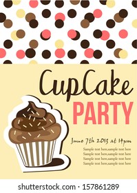 card with cup cake. vector illustration