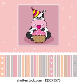 Card with a cupcake cow