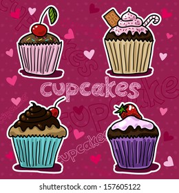 Card with cupcakes
