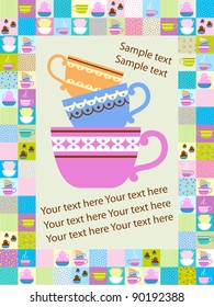 card with cups and napkin