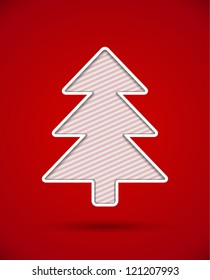 Card with cut out christmas tree silhouette