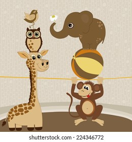 Card with cute animals