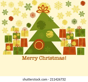 Card with cute christmas background