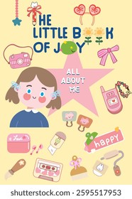card, cute cover, new cove, new book. Back to school, cartoon all about me and study, new students boy and girl
