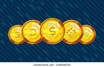 tarjeta de monedas de criptodivisa bonitas