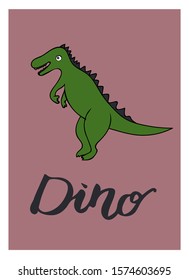 Card with a cute dino