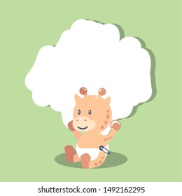 card with cute giraffe baby animal