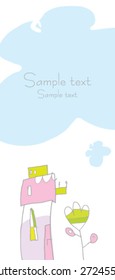 Card with cute house