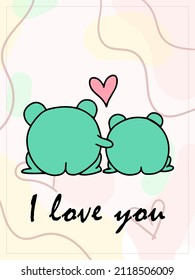 card with cute little frogs