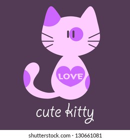 Card with cute little kitty