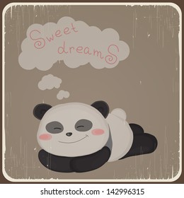 Card with cute panda. Eps 10
