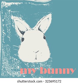Card with cute rabbit.