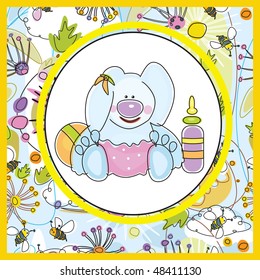 Card of cute rabbit