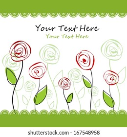Card with cute roses