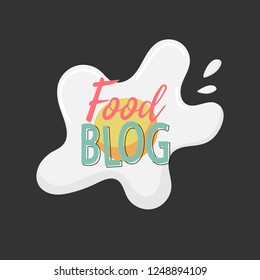 Card with cute scrambled eggs for breakfast. Logo design template for cafe, restaurant and food blog.