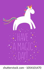 Card with cute unicorn