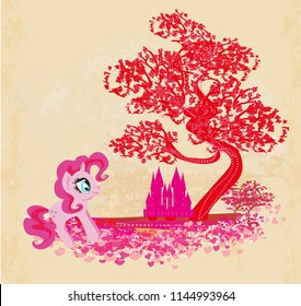 Card with a cute unicorn