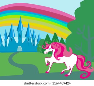 Card with a cute unicorn