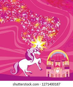 Card with a cute unicorn
