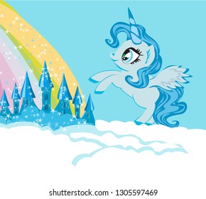 Card with a cute unicorn