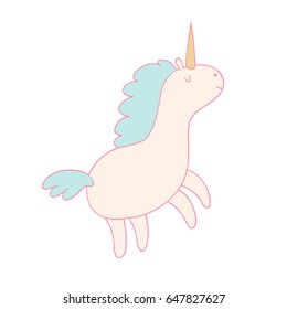 Card with cute unicorn