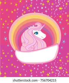 Card with a cute unicorn