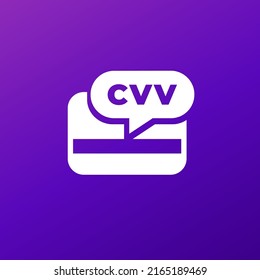 card CVV code icon, vector