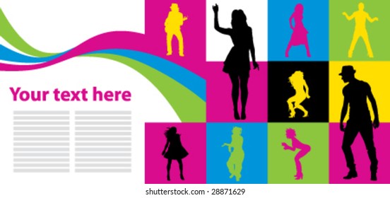 Card with dancing people