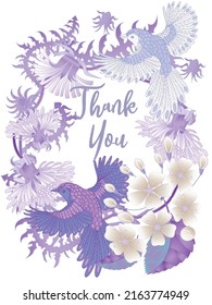 Card with dandelions and bird. Spring ornament concept. Floral poster, invite. Vector layout decorative greeting card or invitation design background. Romantic design.

