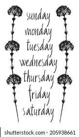 Card with Days of the week