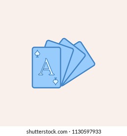 Card deck icon. Element of casino icon for mobile concept and web apps. Field outline Card deck icon can be used for web and mobile on colored background