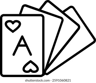 Card Deck Line Vector Icon Design