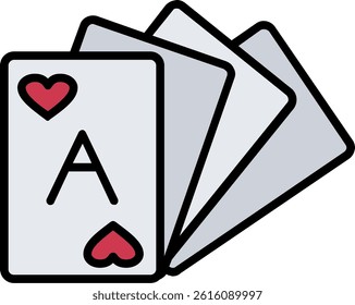 Card Deck Line Vector Icon Design