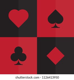 Card Deck Symbol with Dark Red Background