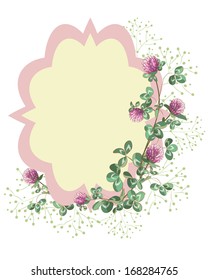 Card decorated clover wreath.