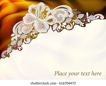  card decorated with lace pattern 