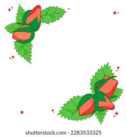 Card decorated with rose. Vector illustration EPS10